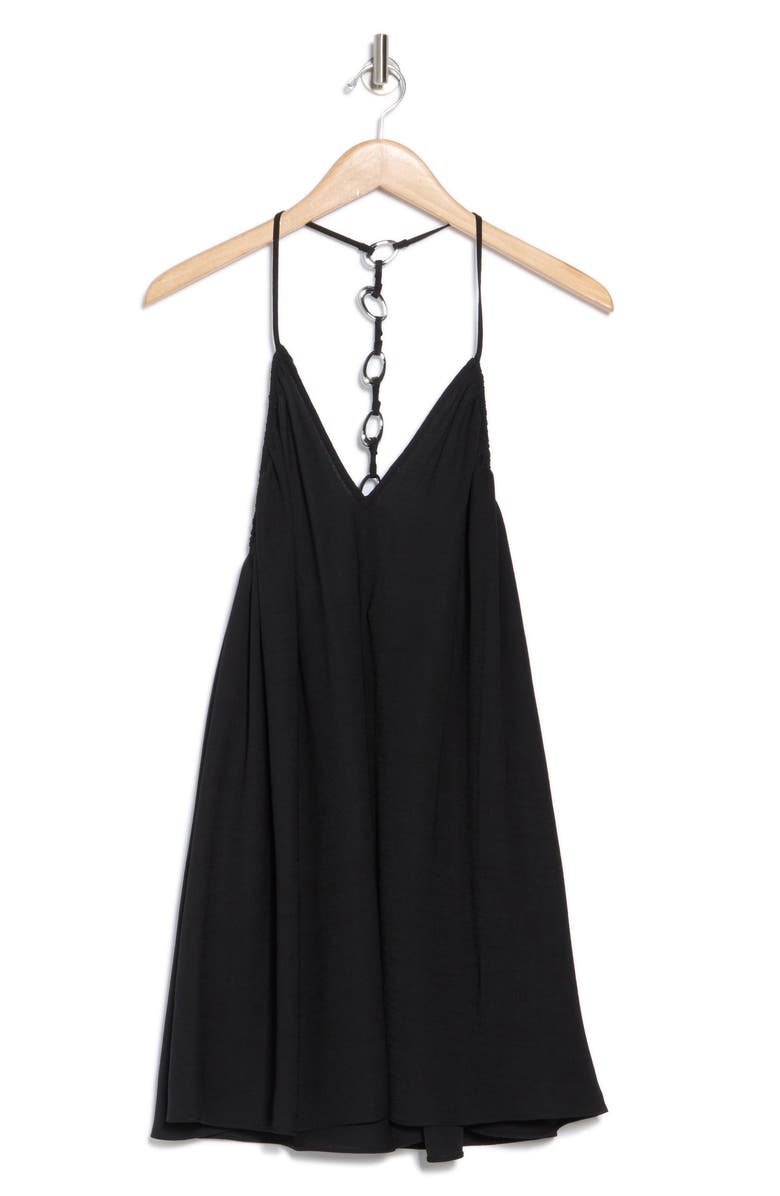 Simkhai Vicki V-Neck Minidress, Alternate, color, Black