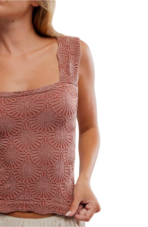 Free People Love Letter Floral Knit Camisole In Brown