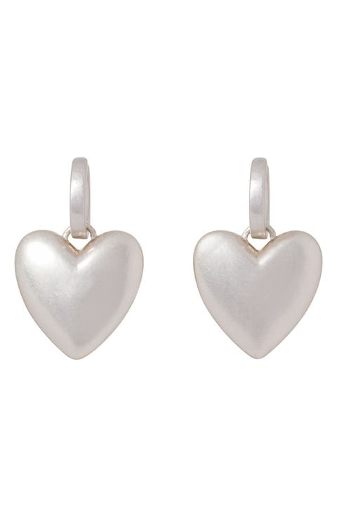 Heart Token Drop Earrings