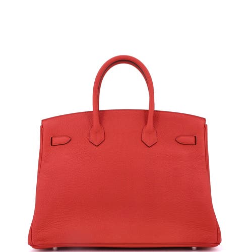 Pre-owned Hermes  Hermes Birkin Handbag Red Togo With Palladium Hardware 35 In Red