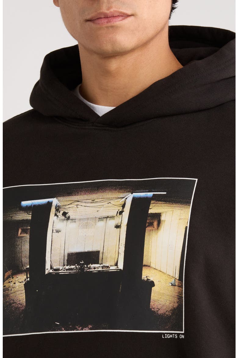 Lights On Oversize Photo Graphic Hoodie, Alternate, color, BLACK