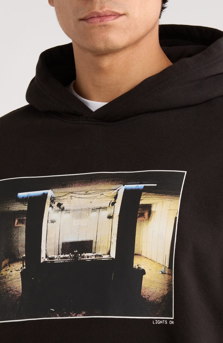 BOILER ROOM Lights On Oversize Photo Graphic Hoodie, Alternate, color, Black
