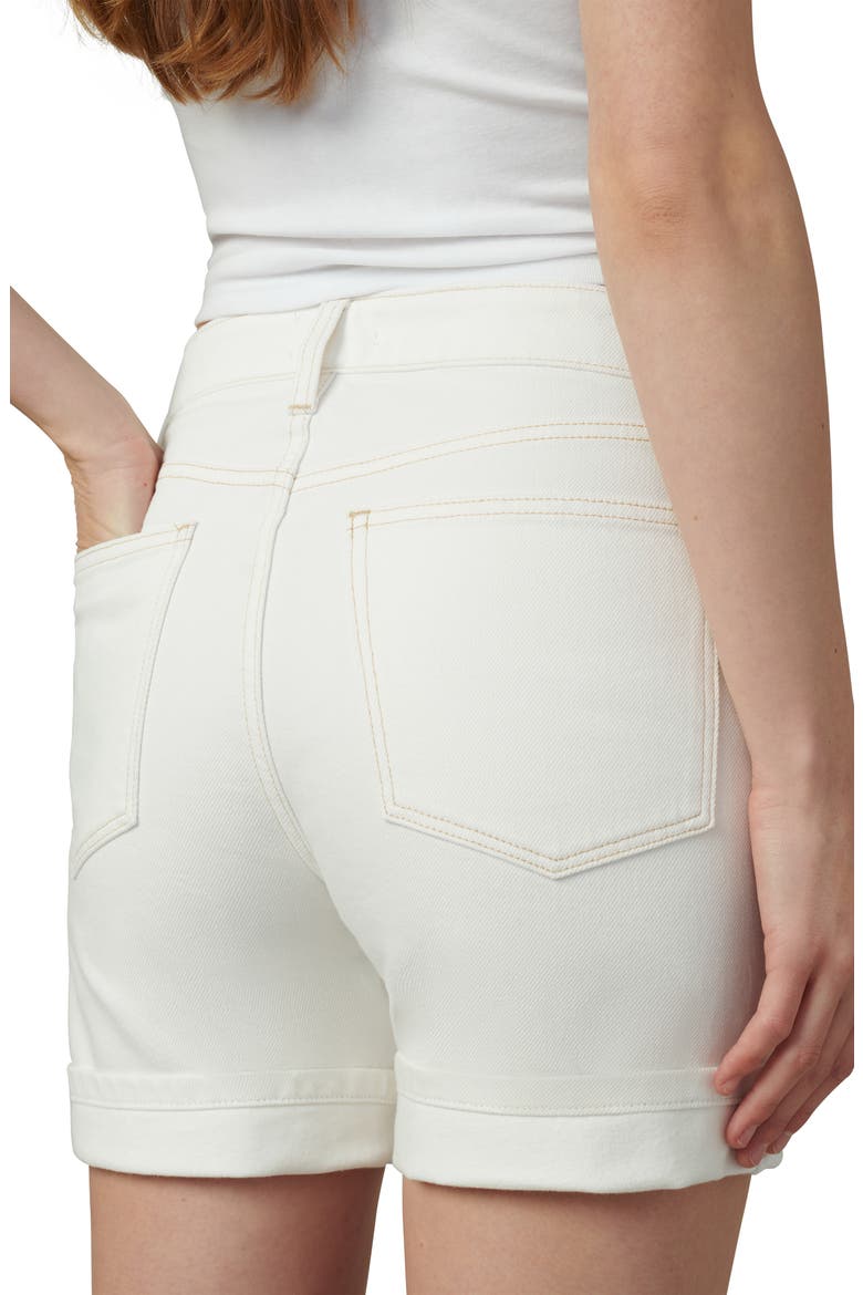 The Joey Cuffed Longline Denim Shorts, Alternate, color, MILK