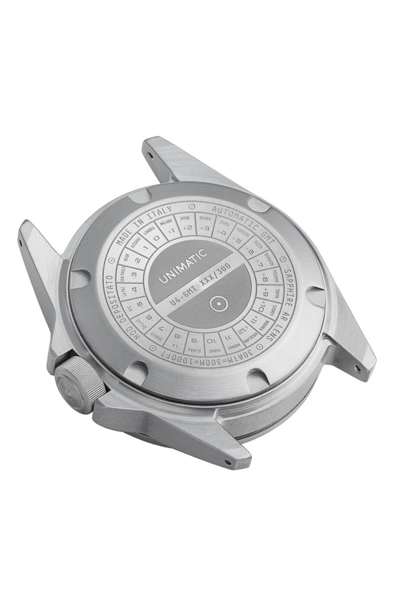 UNIMATIC Modello Quattro Automatic GMT Rubber Strap Diver's Watch, 40mm, Alternate, color, 