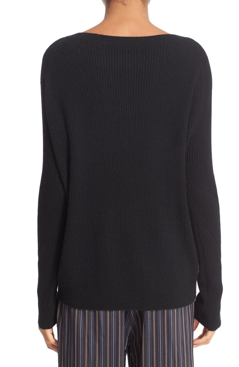 Vince Rib Knit Raglan Sleeve Cashmere Sweater, Alternate, color, 