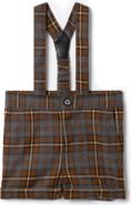 Charlotte & George Plaid Woven Overall with Suspenders