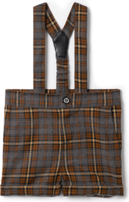 Charlotte & George Plaid Woven Overall with Suspenders