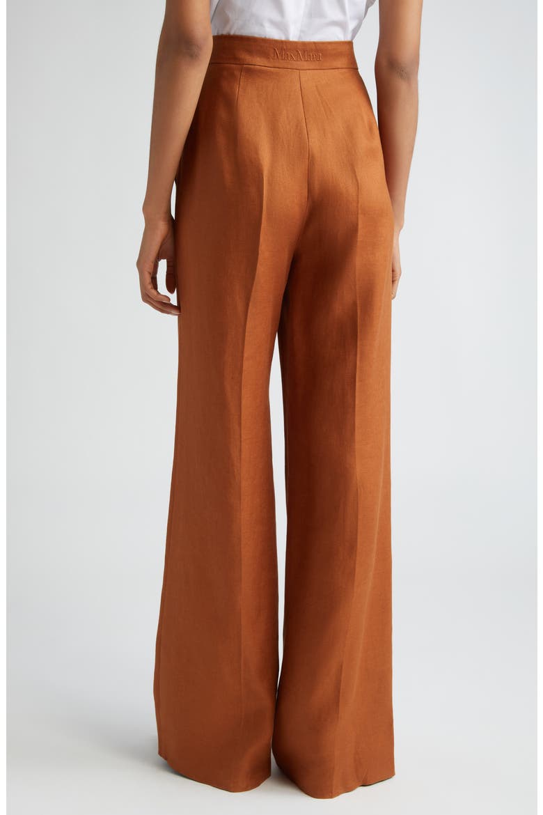 Hangar Linen Twill Wide Leg Pants, Alternate, color, TOBACCO