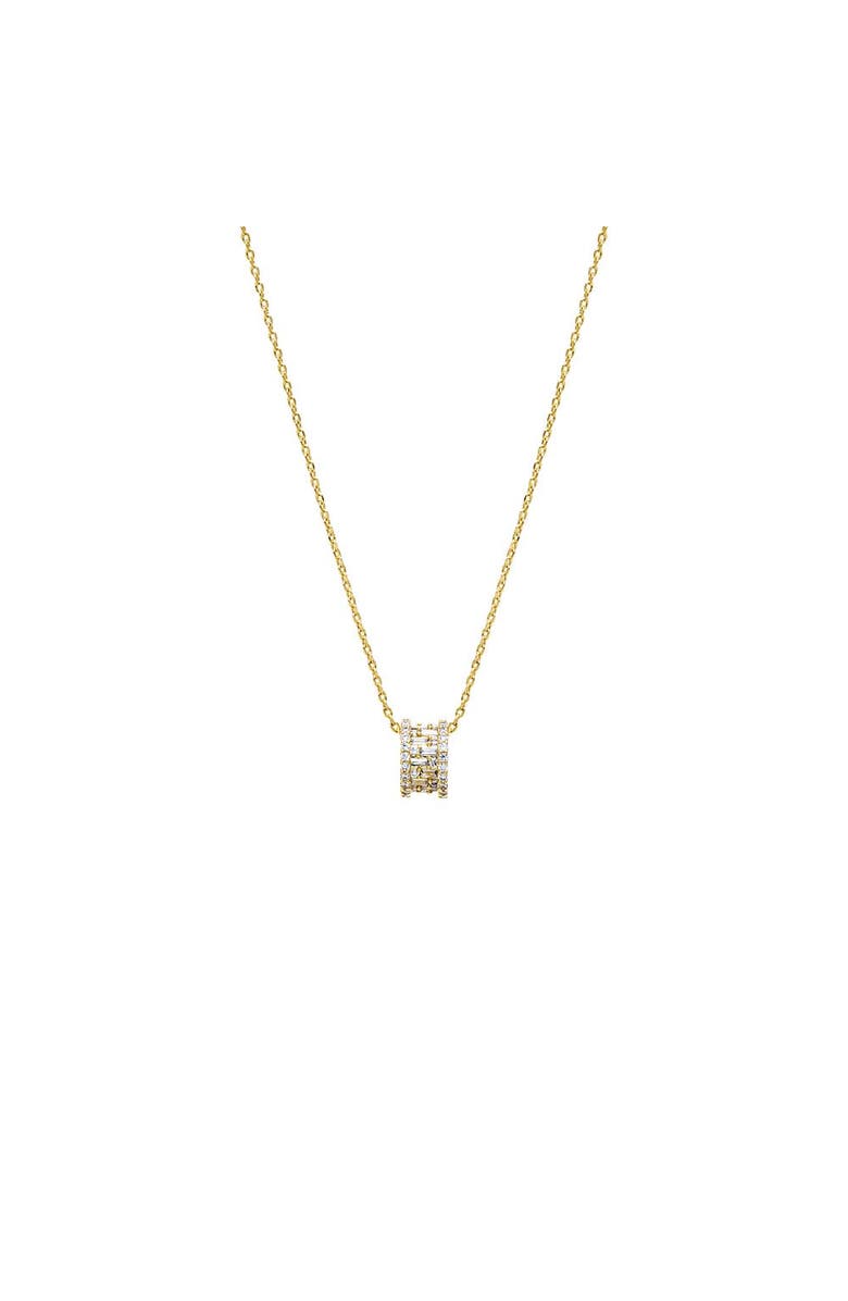 BY ADINA EDEN Pave X Baguette Roller Charm Necklace, Main, color, Gold