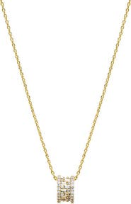 BY ADINA EDEN Pave X Baguette Roller Charm Necklace