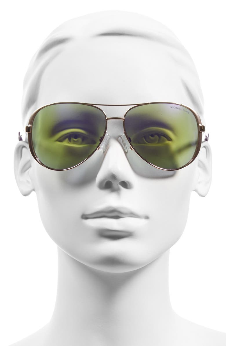 Michael Kors Collection 59mm Aviator Sunglasses, Alternate, color, Purple