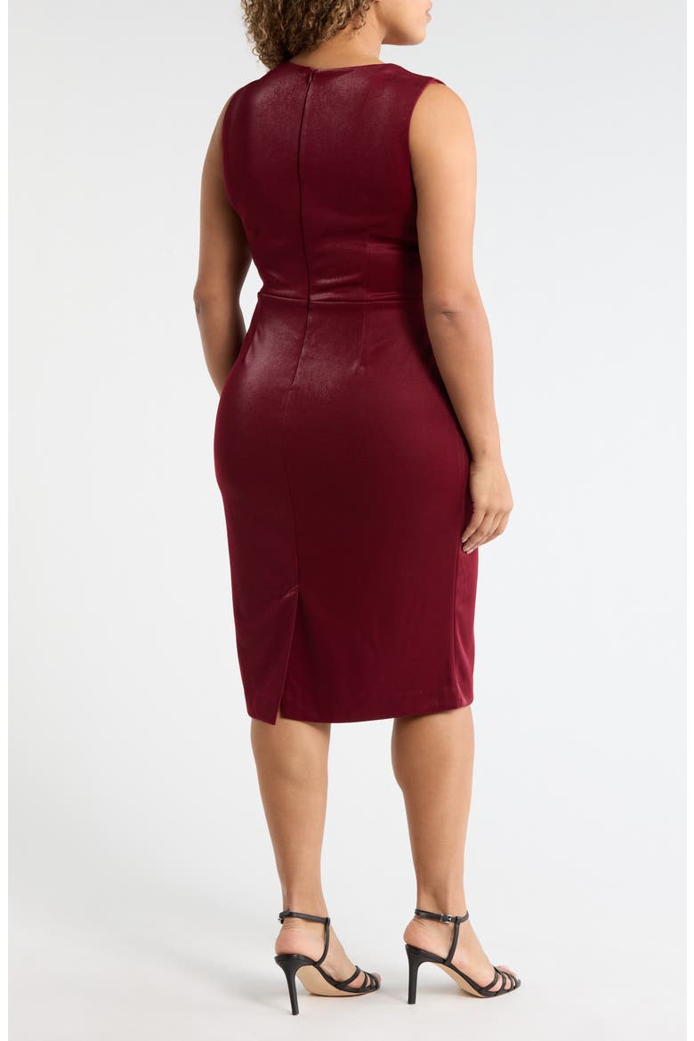 Knot Neck Sleeveless Midi Dress, Alternate, color, WINE