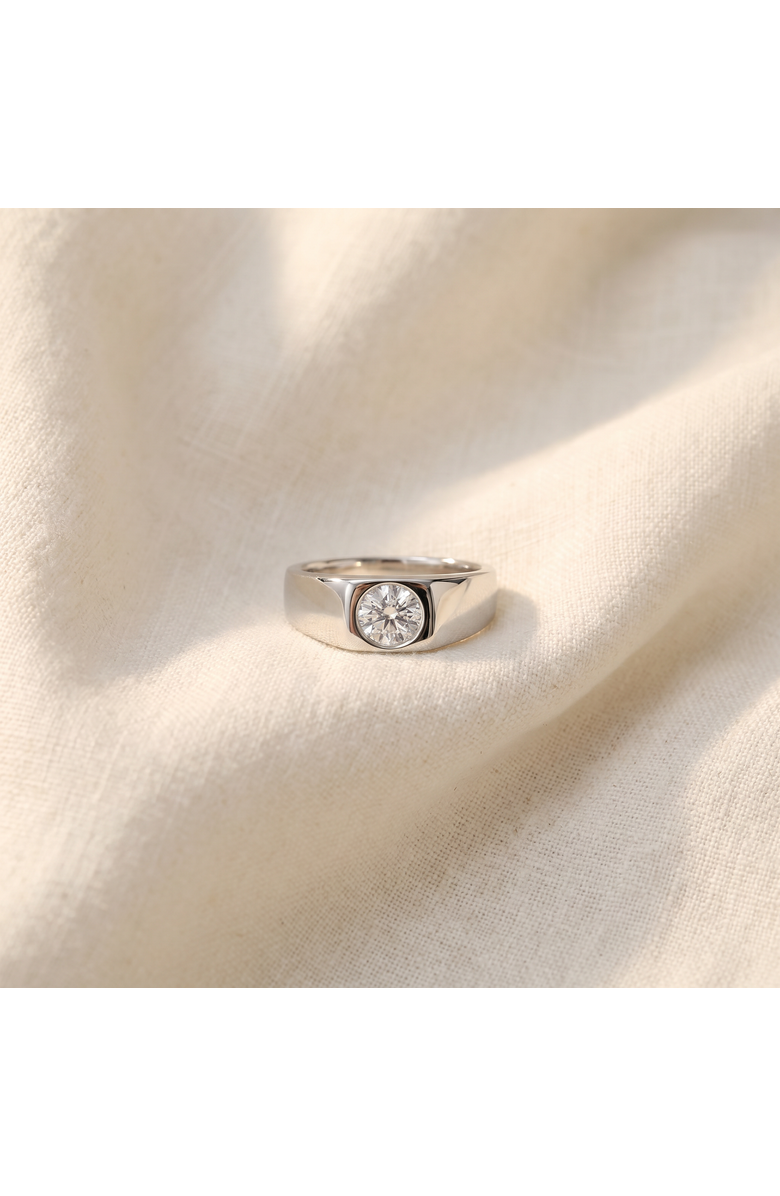 Bliss Diamond 1 Ct Solitaire Lab Grown Men's Diamond Wedding Ring in 10k Gold, Alternate, color, 10K White Gold