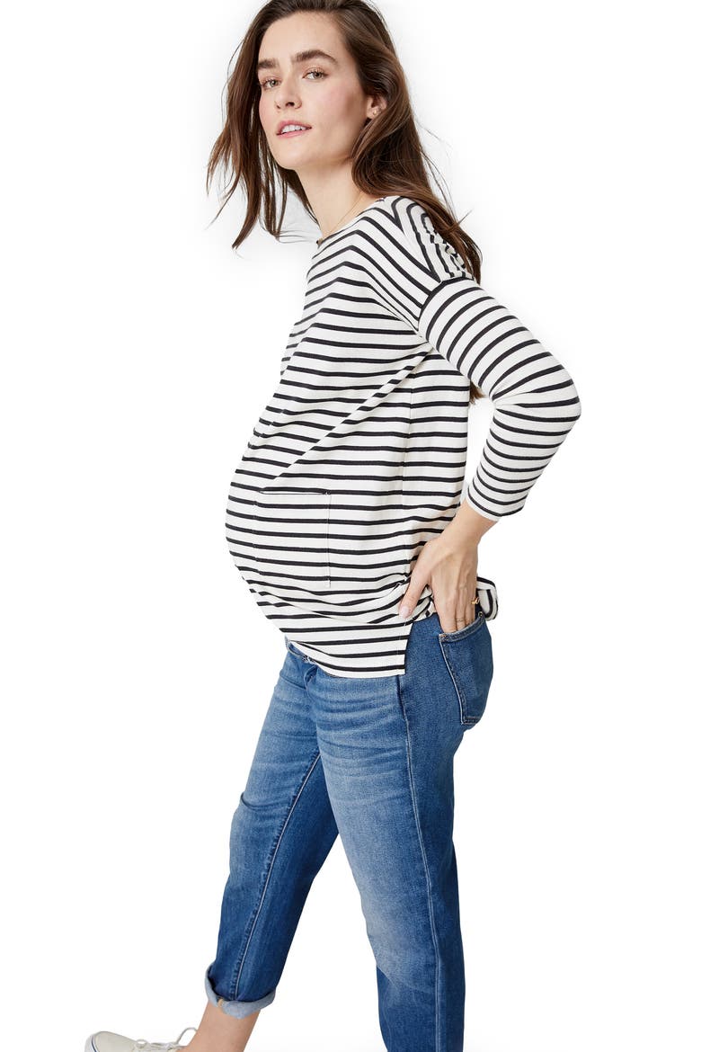 The Under the Bump Boyfriend Maternity Jeans, Alternate, color, INDIGO
