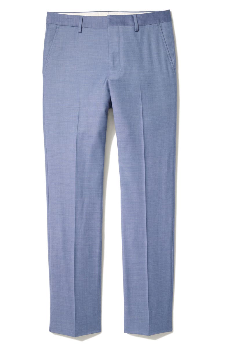 Bonobos Jetsetter Flat Front Stretch Wool Suit Pants, Alternate, color, 1 Blue Sharkskin