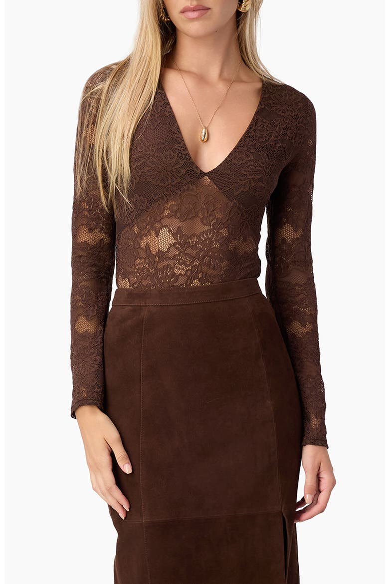 Nami Lace Bodysuit, Main, color, SABLE