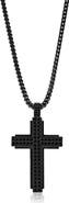 BLACKJACK Men's Cubic Zirconia Cross Pendant Necklace