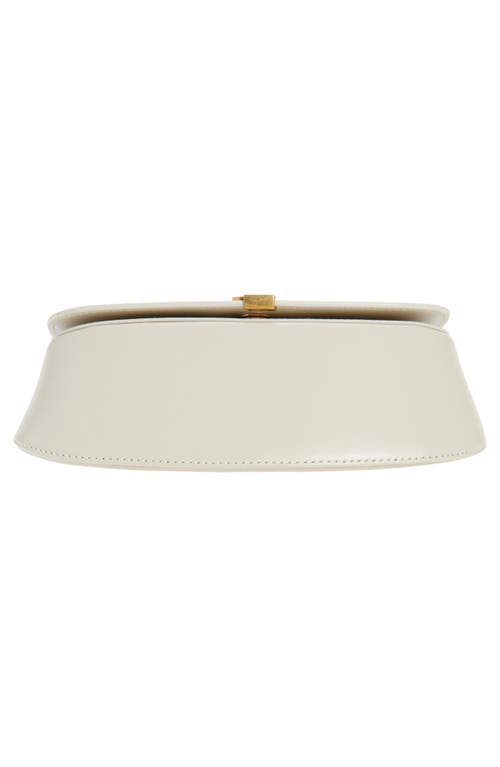 Saint Laurent Mini Voltaire Box Leather Top Handle Bag In White