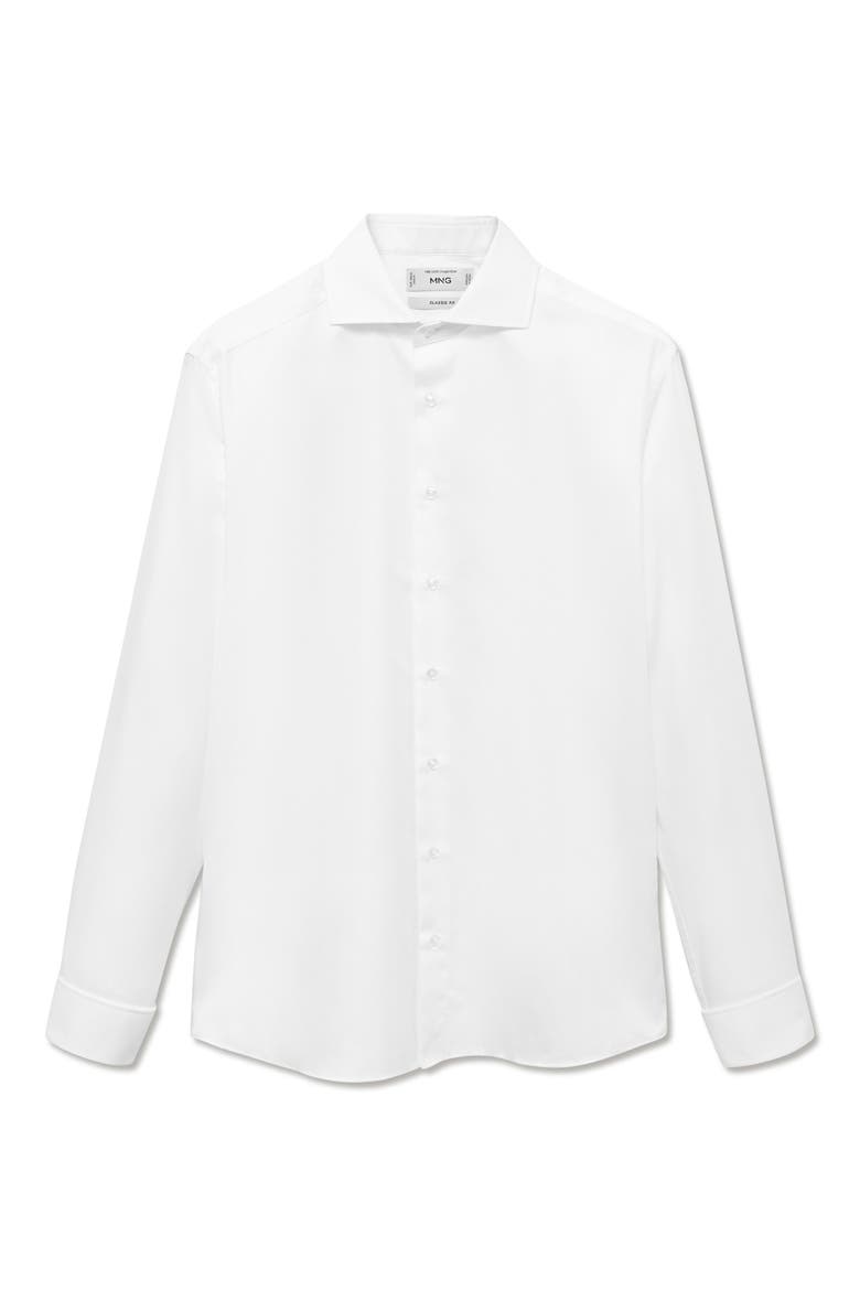 Slim Fit Cotton Suit Button-Up Shirt, Alternate, color, WHITE