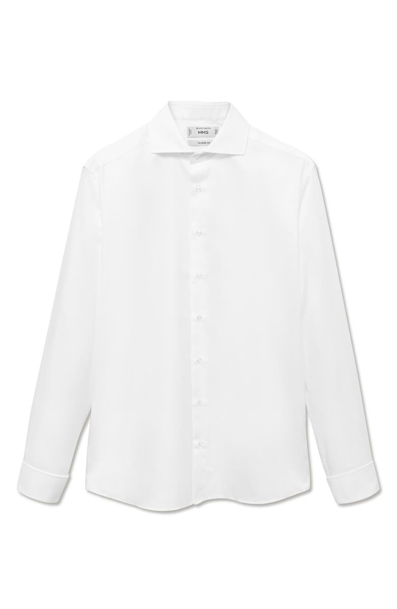 MANGO Slim Fit Cotton Suit Button-Up Shirt, Alternate, color, White