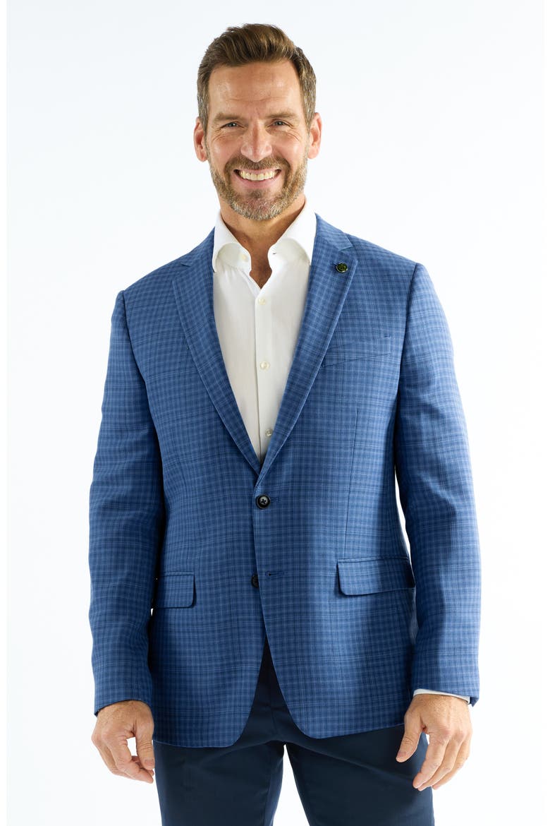 Check Wool Blend Sport Coat, Alternate, color, BLUE
