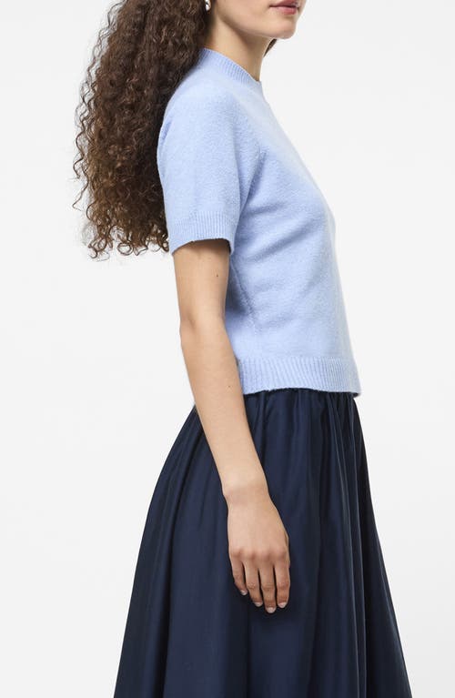 French Connection Vhari Short Sleeve Crop Sweater In Blue
