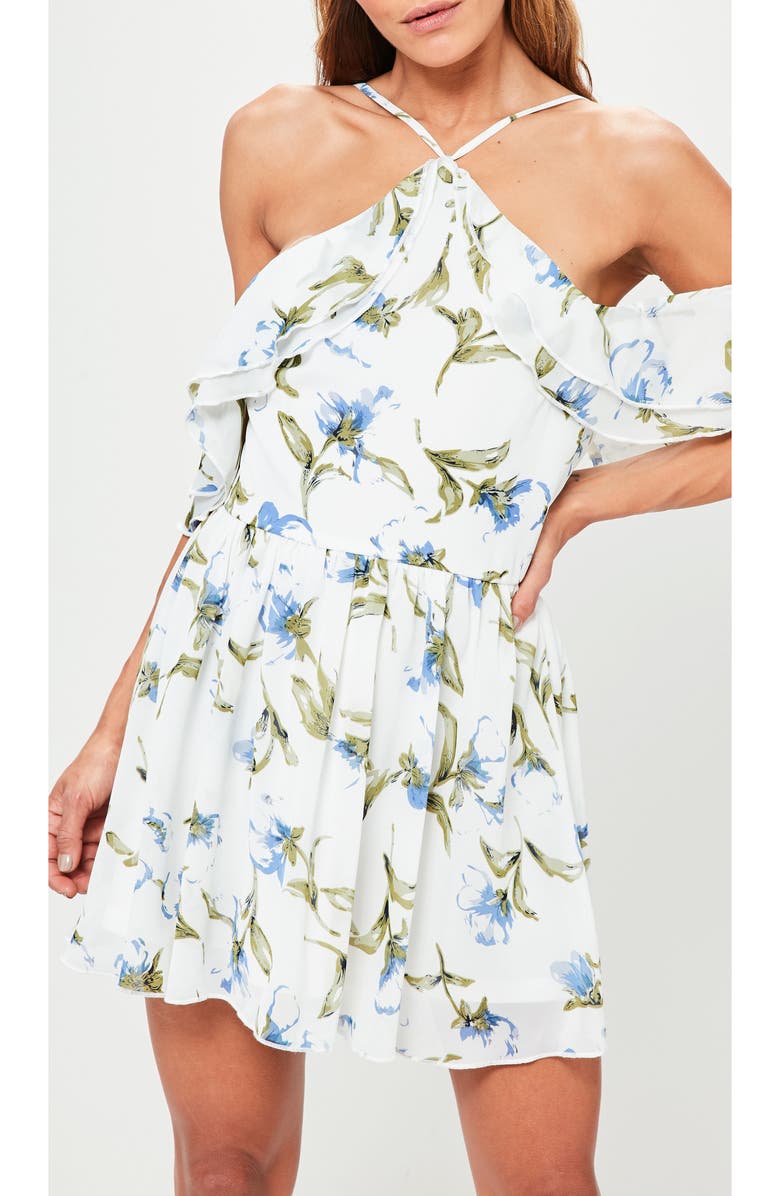 Missguided Floral Off the Shoulder Minidress, Alternate, color,