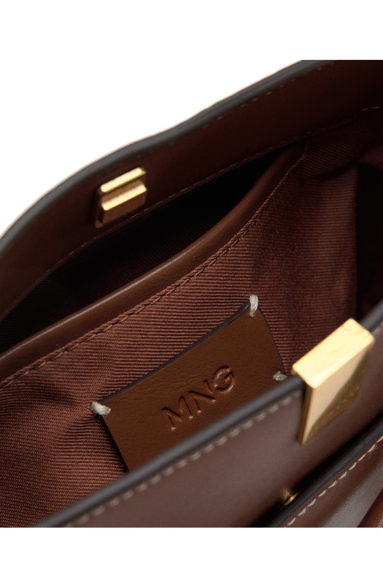 MANGO Faux Leather Bucket Bag, Alternate, color, Leather