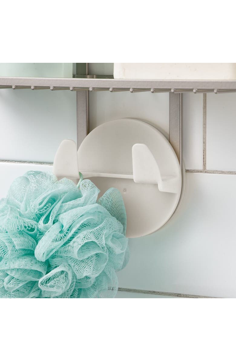 iDesign Hanging Shower Caddy with Accessory Hooks - Satin, Alternate, color, Satin