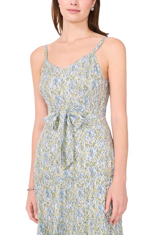 HALOGENR HALOGEN(R) ABSTRACT PRINT TIE FRONT MIDI DRESS