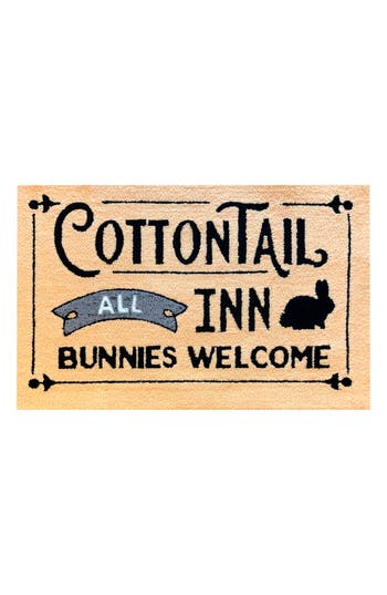 R16 Home Cotton Tail Inn Doormat In Butter Black
