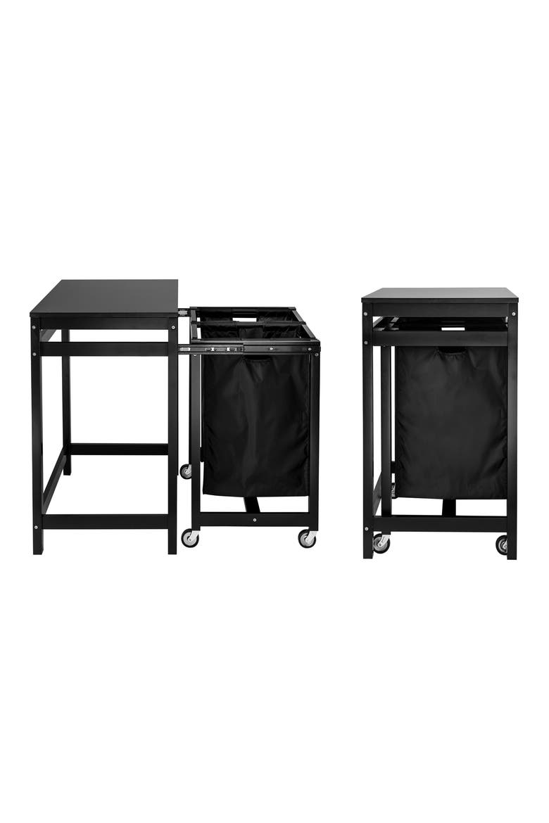 Double Sorter Folding Table, Alternate, color, BLACK