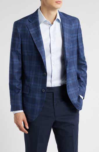 Peter Millar Hyperlight Soft Plaid Slub Wool & Silk Blend Sport Coat