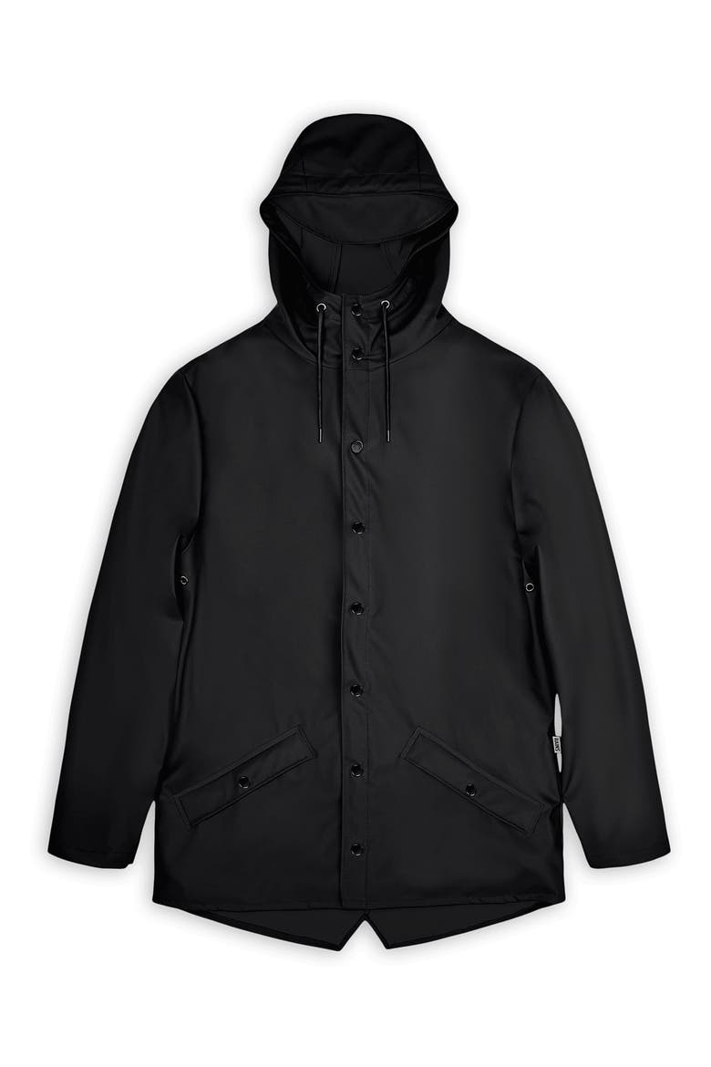Gender Inclusive Lightweight Hooded Waterproof Rain Jacket, Alternate, color, BLACK