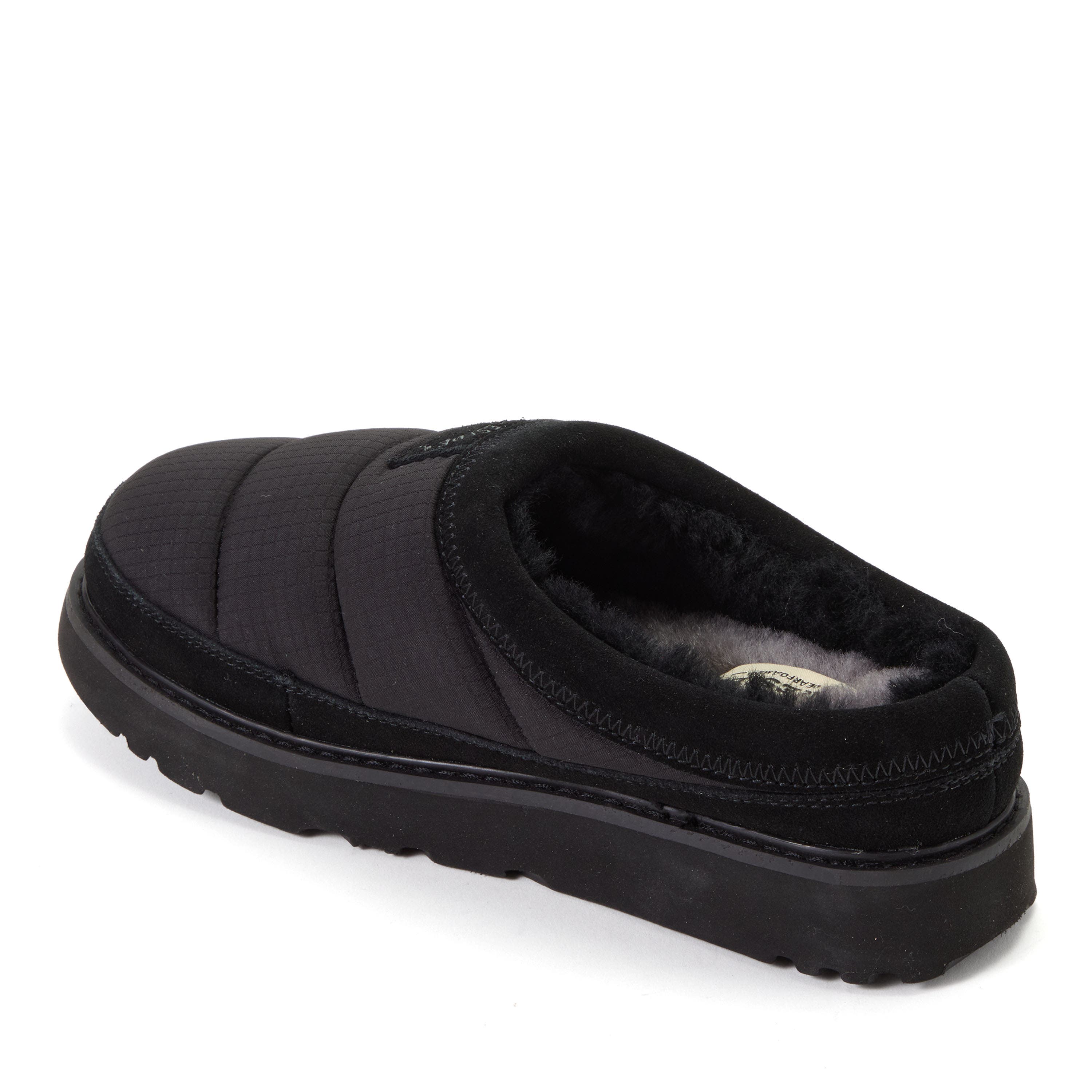 Dearfoams Fireside Greta Sport Nylon Puff Water Repellent Clog, Alternate, color, Black