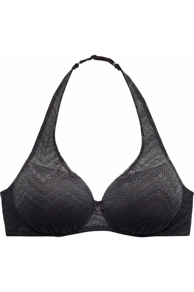 Padded Plunge Bra, Alternate, color, Black