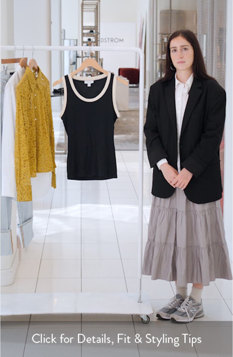 Contrast Frill Edge Cotton Sweater Vest, sales video thumbnail