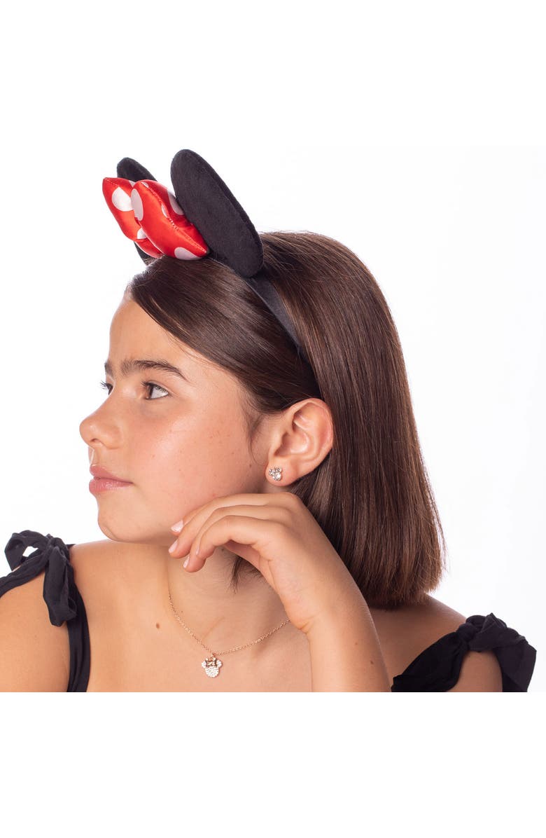 Disney Minnie Mouse Cubic Zirconia Pendant Necklace, 16+2", Alternate, color, Silver