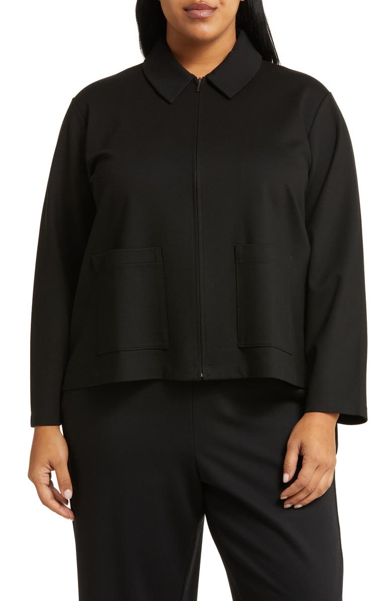 Eileen Fisher Classic Collar Zip Jacket, Alternate, color, 