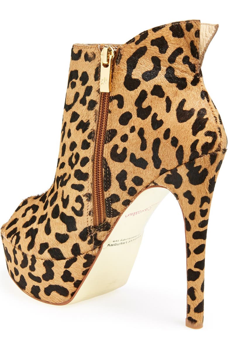Kristin Cavallari 'Lovely' Leopard Print Calf Hair Open Toe Bootie, Alternate, color,