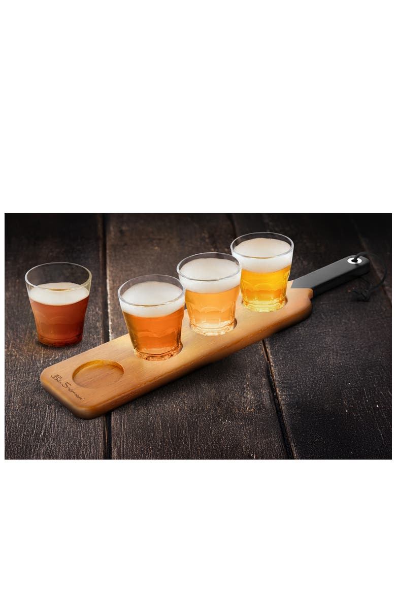 Set of 4 Tasting Glasses & Flight Paddle, Alternate, color, NAVY