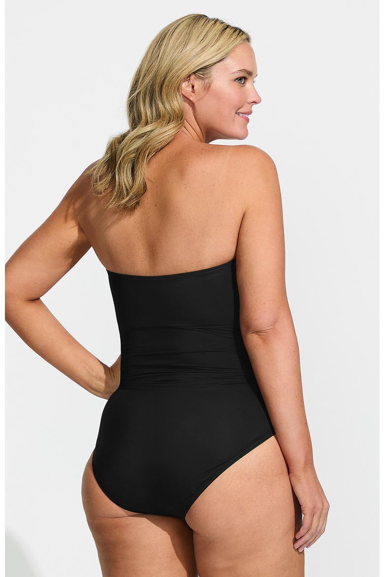 Slender Suit Multi-Way Bandeau High Leg One Piece Swimsuit, Alternate, color, Black