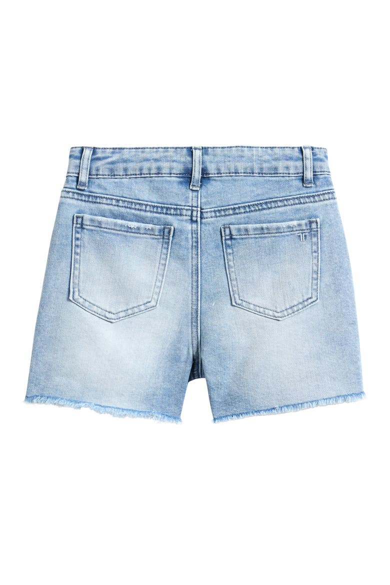 Kids' Flag Pocket Ripped Denim Shorts, Alternate, color, WASHED INDIGO