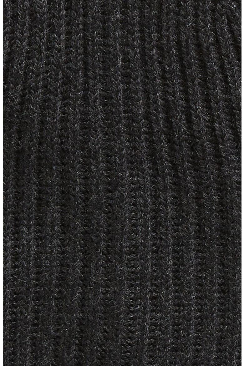 Merino Wool Ribbed Beanie, Alternate, color, CINDEER BLACK MARL