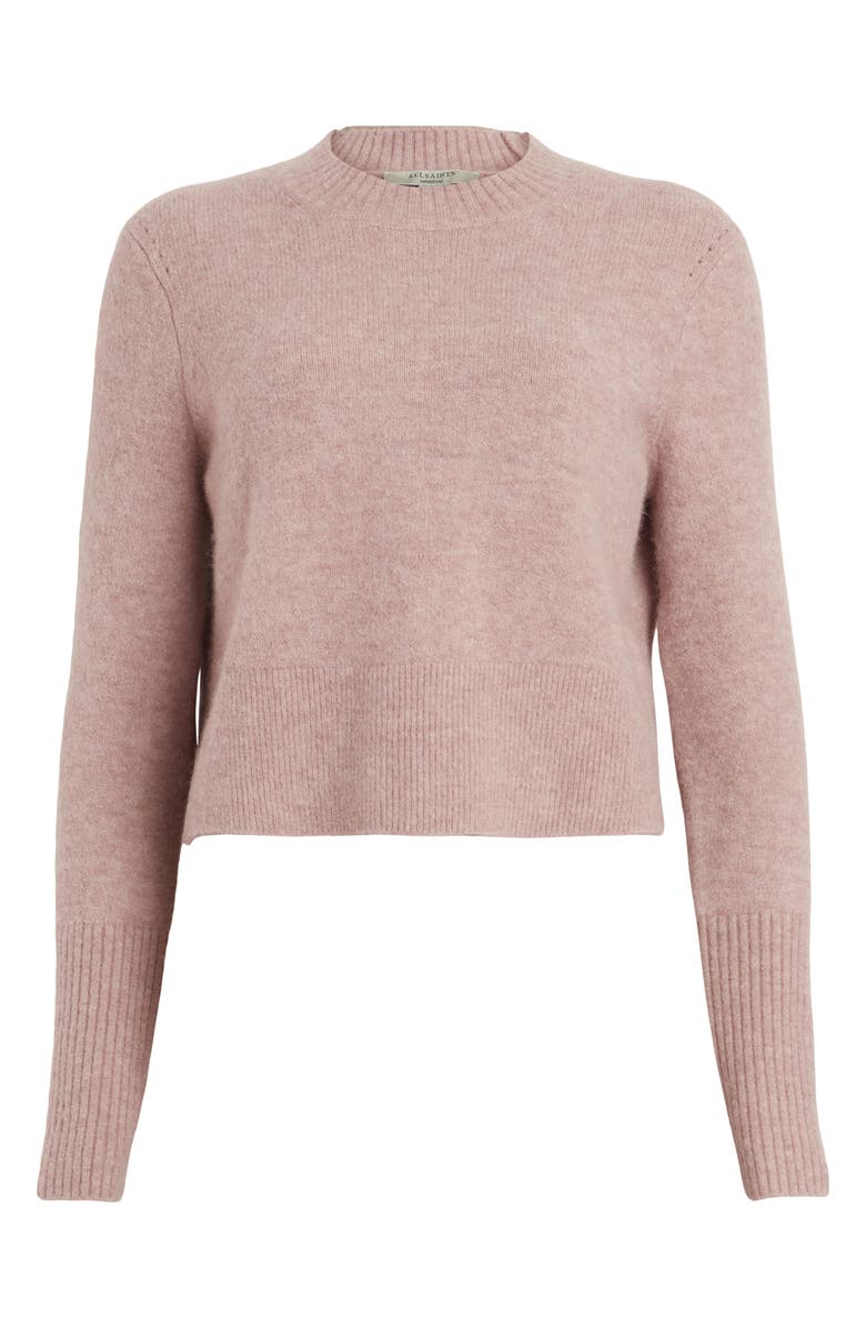 AllSaints Wick Wool Blend Crop Sweater, Alternate, color, Pashmina Pink