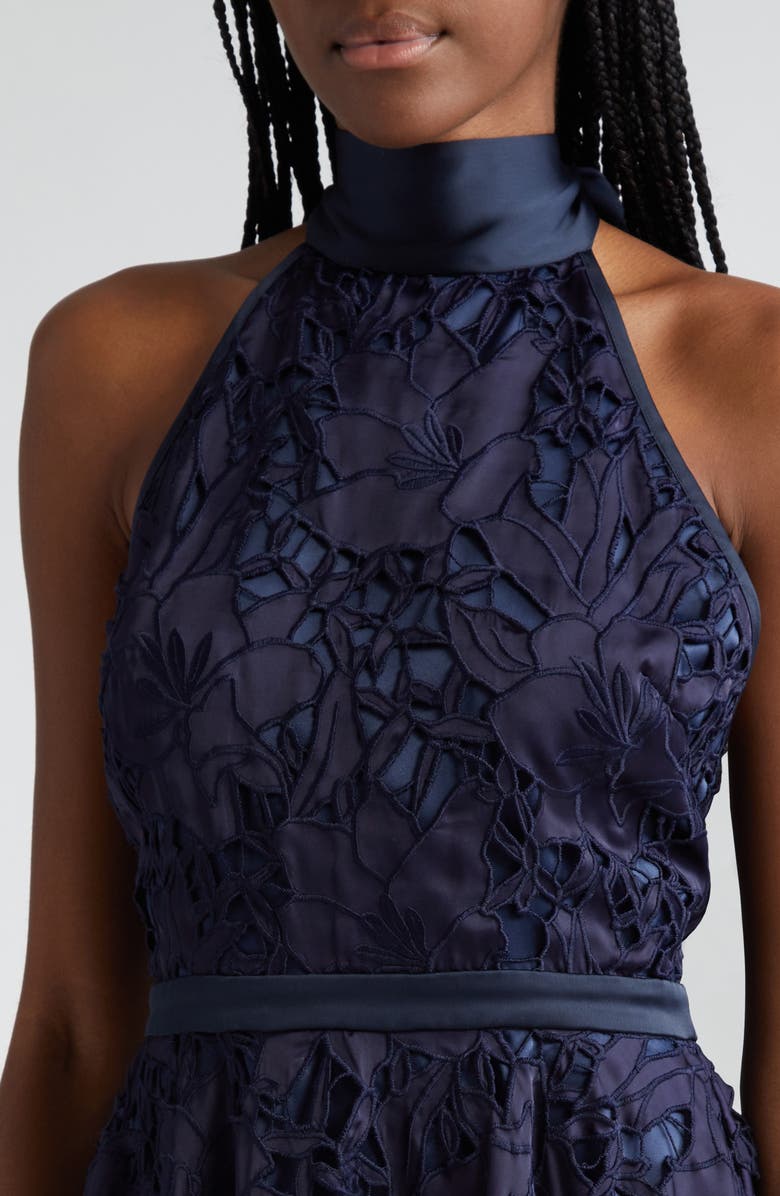 Ramy Brook Leyla Floral Cutout Halter Minidress, Alternate, color, 