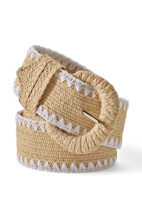 Stretch Raffia Belt