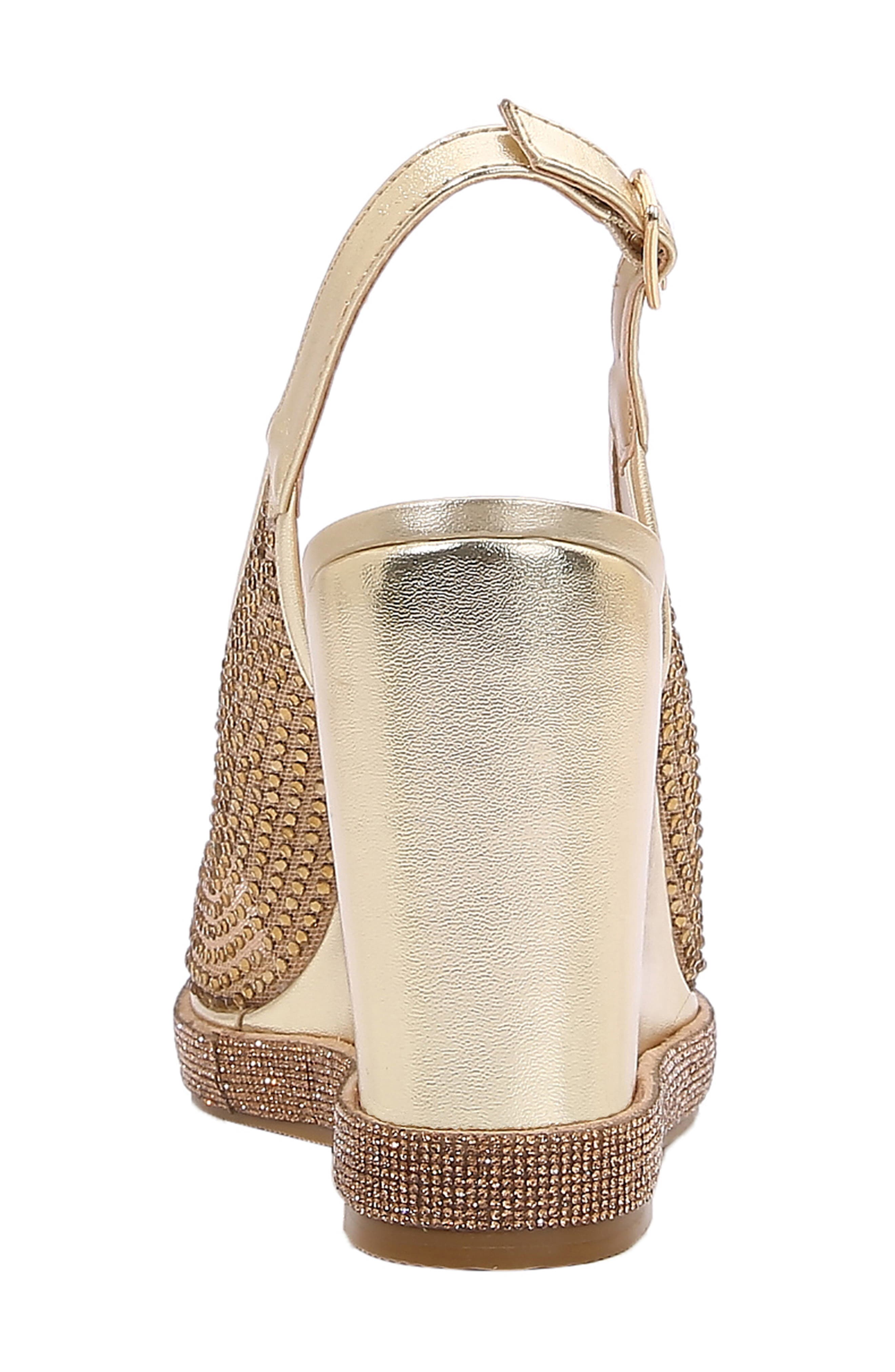 Belair Slingback Wedge Sandal, Alternate, color, GOLD