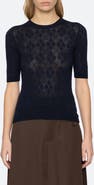 Sea Jane Argyle Short Sleeve Crewneck Sweater