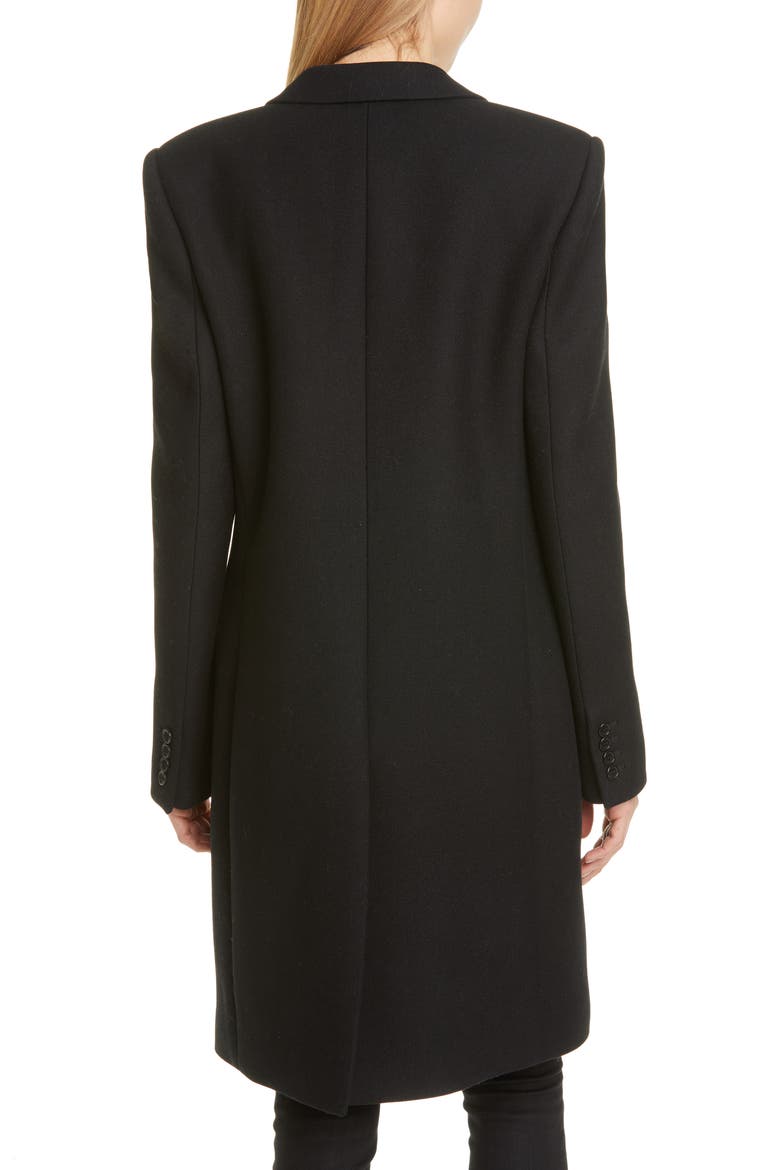 Reefer Wool Coat, Alternate, color, NOIR